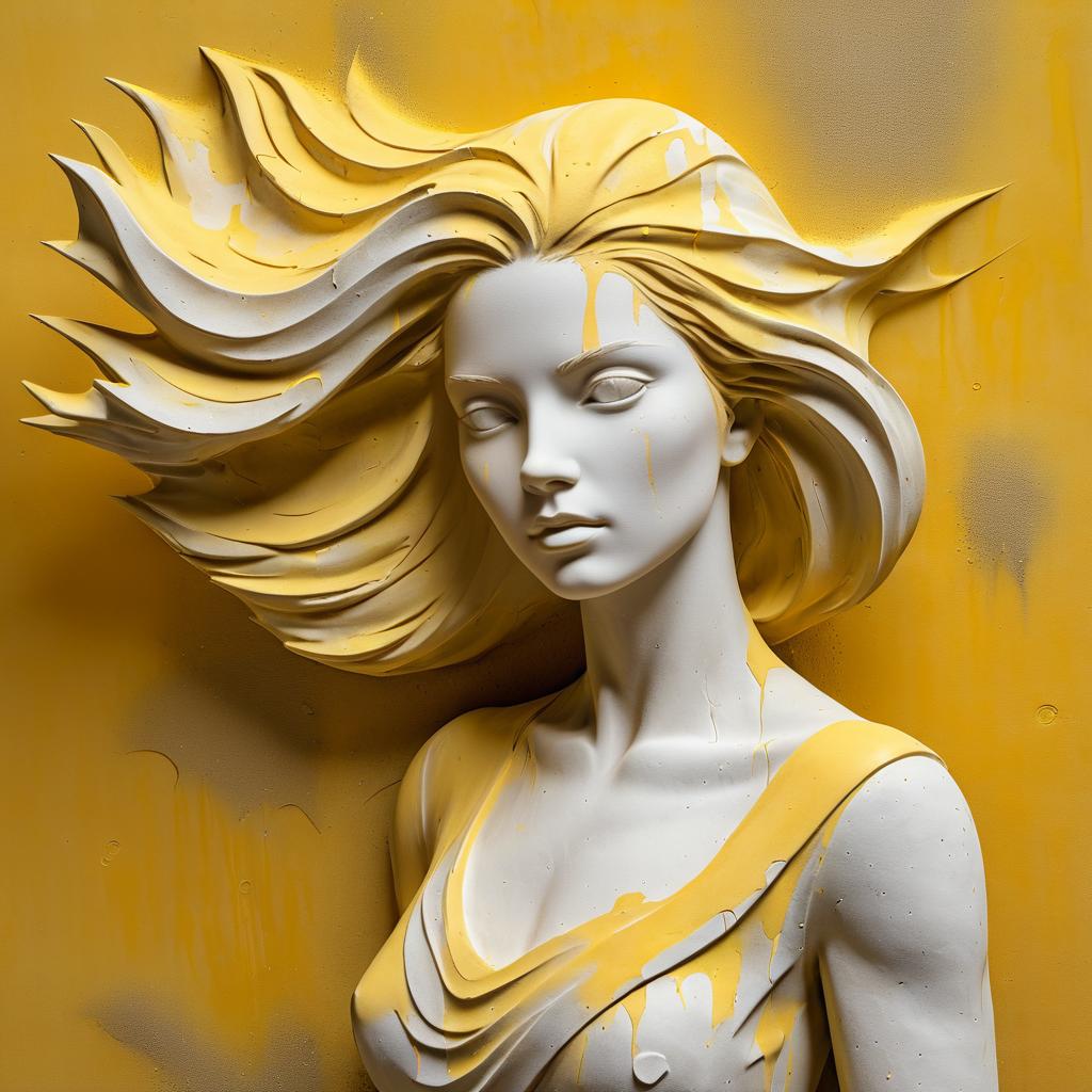 Surrealist Woman in Sandstone Sculpture