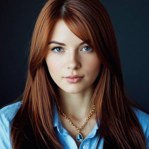 Close-up Portrait of Young Woman with Auburn Hair