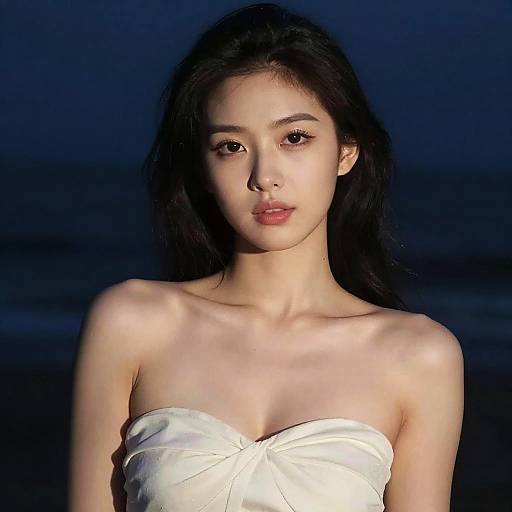 Starlit Night Portrait of Elegant Woman