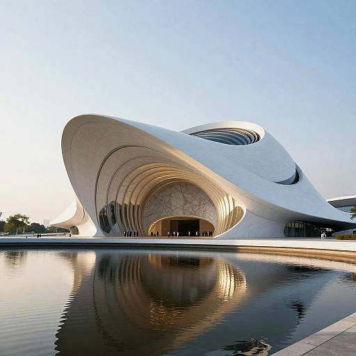 Futuristic Foam-Shaped Lakeside Building