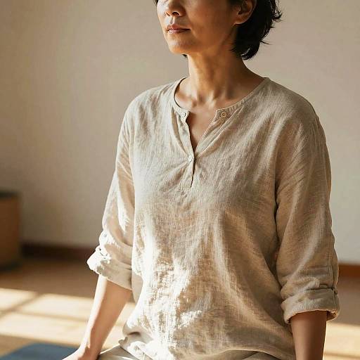 Serene Middle-Aged Yoga Instructor Portrait