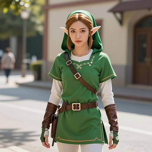 Photorealistic Zelda Woman Cosplay Portrait