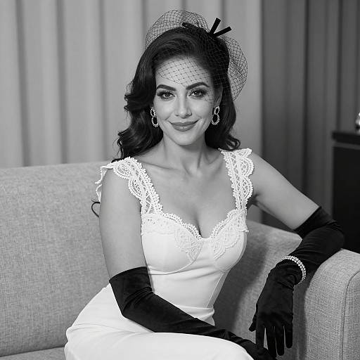 Elegant Woman in Classic Black and White