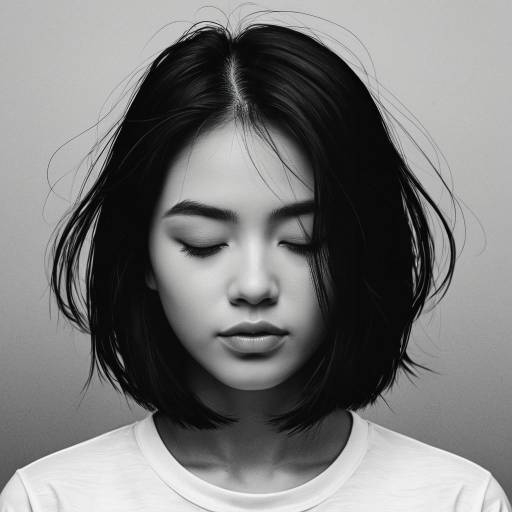 Serene Asian Woman with Eyes Closed