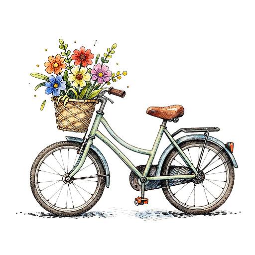 Whimsical Miniature Flower Bicycle