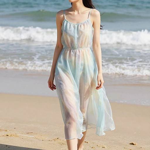 Translucent Dress on Sunny Beach