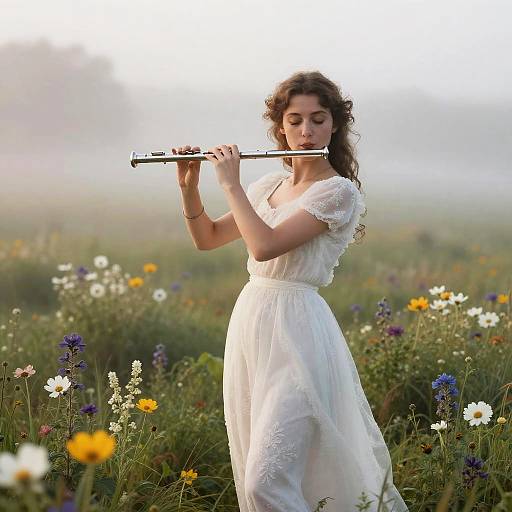 Romantic Sprite Playing Flute