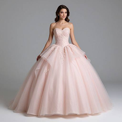 Elegant Woman in Pink Quinceañera Gown