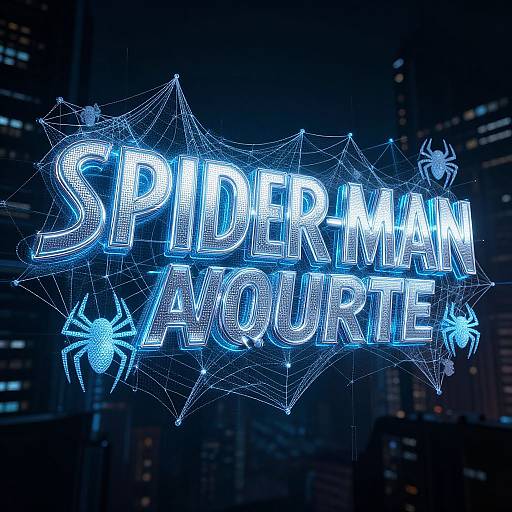 Photograph of neon-blue, 3D text 