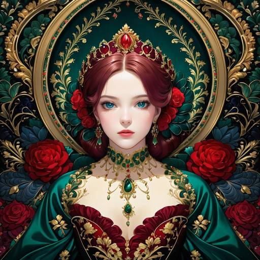 Elegant Woman in Baroque Digital Portrait