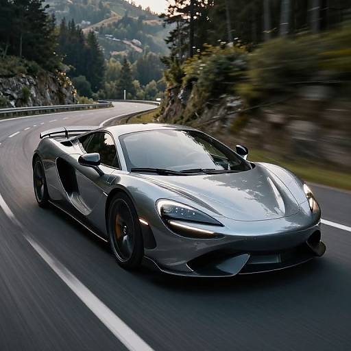 Sleek Sports Car on Mountain Road