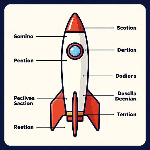 Retro Sci-Fi Rocket Stages Diagram