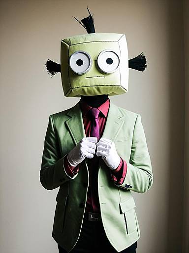 Person in Zim Cosplay Costume