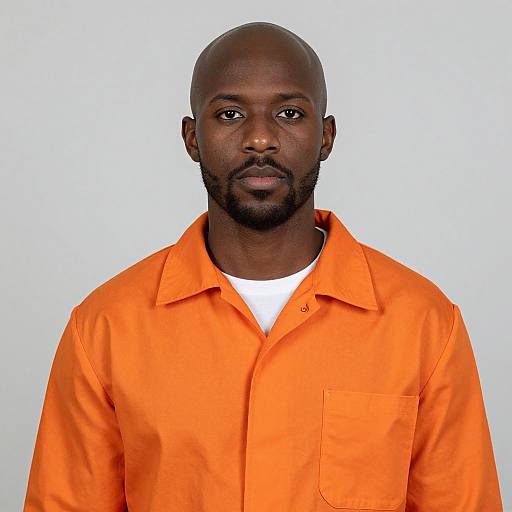 Realistic Dark-Skinned Male Inmate Portrait