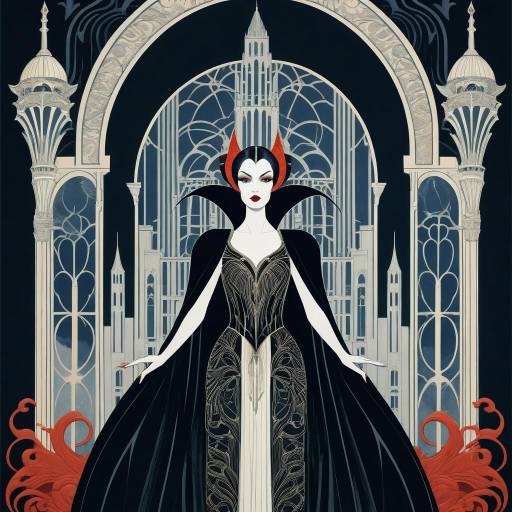 Glamorous Vampire in Art Deco Castle
