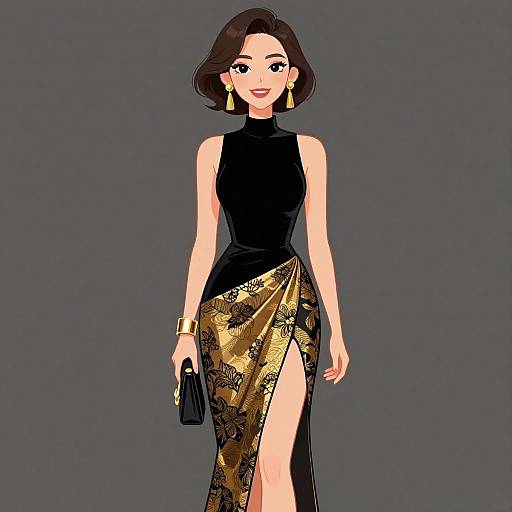 Elegant Woman in Evening Wear