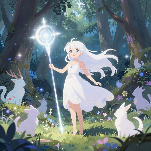 Anime Mystical Forest Sorceress Scene