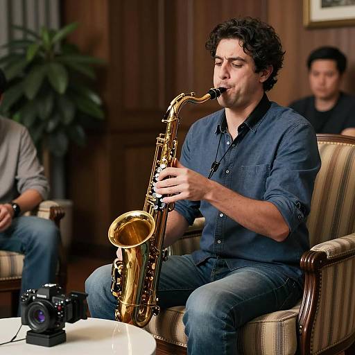 Musician in a Cozy Room Setting