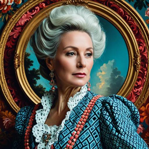 Middle-Aged Woman in Rococo-Inspired Fashion Portrait
