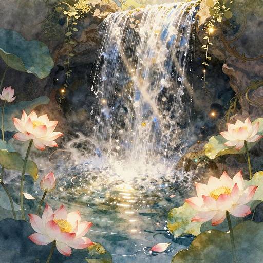 Enchanted Waterfall Grotto Fantasy