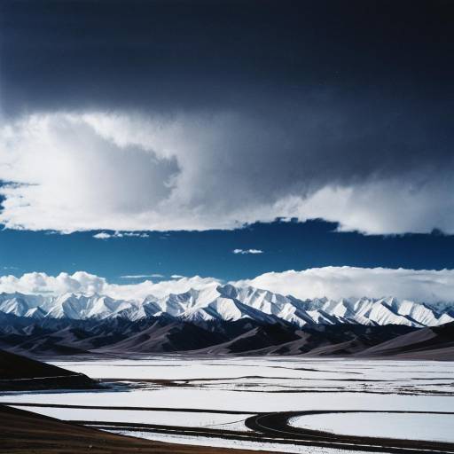 Snowy Qinghai Mountain Panorama