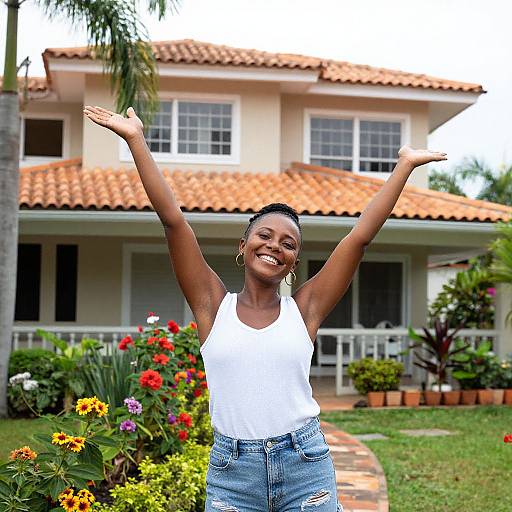 Joyful Trinidadian Woman Welcoming
