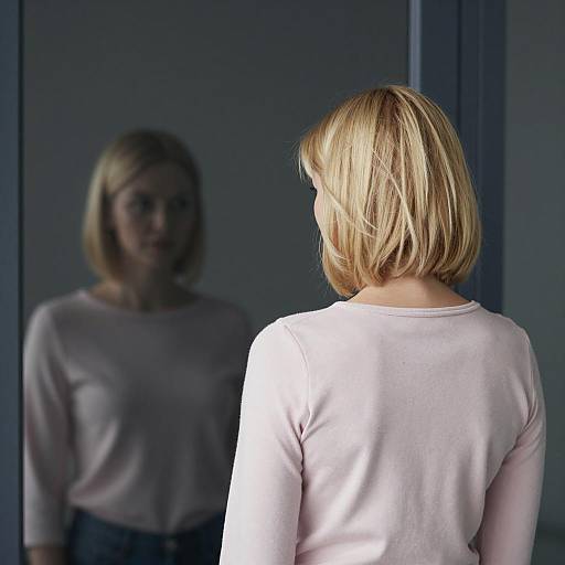 Blonde Woman in Dimly Lit Setting