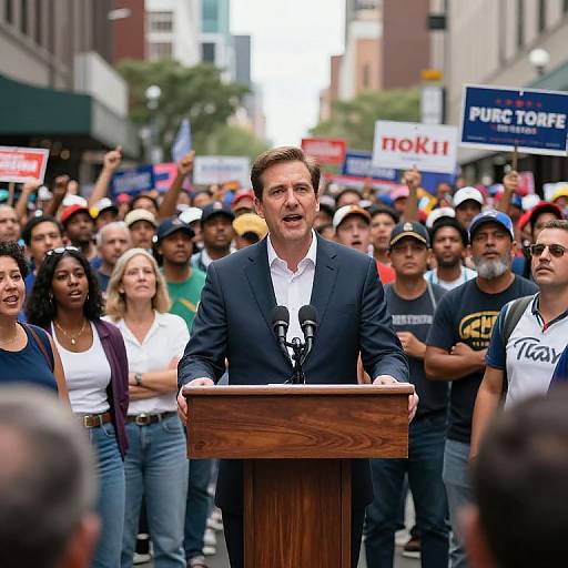 Dynamic Political Rally Leadership Scene