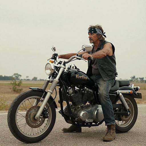 Realistic Middle-Aged Biker Portrait