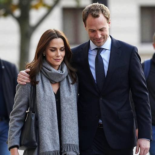 Man and Woman Walking Together Outdoors