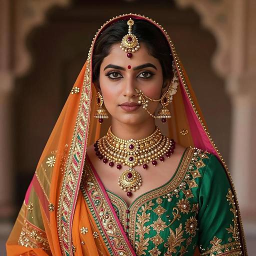 Indian Woman in Traditional Wedding Attire