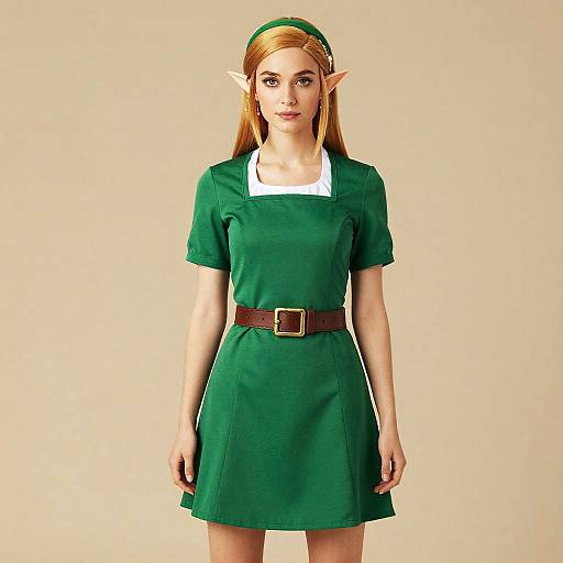 Woman in Zelda Green Costume