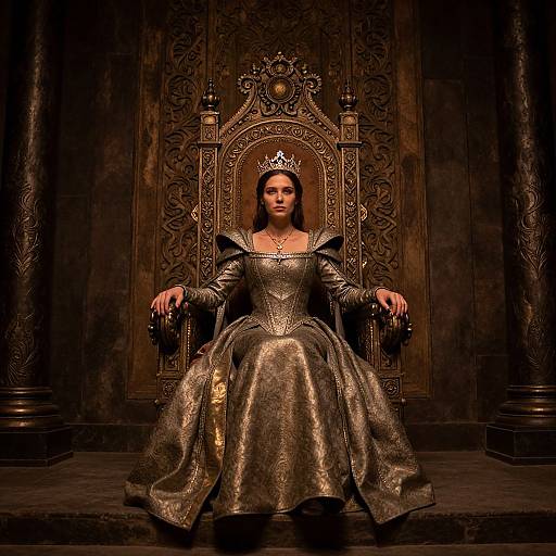 Regal Woman on Ornate Throne