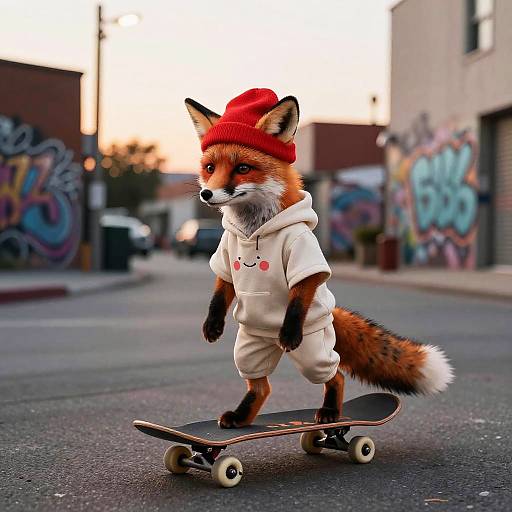 Fox Skateboarder at Sunset