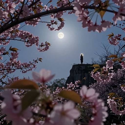 Moonlit Cherry Blossom Serenity