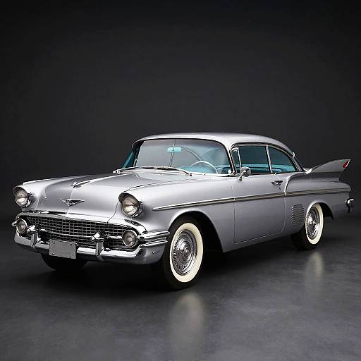 Shiny Silver 1950s Vintage Car