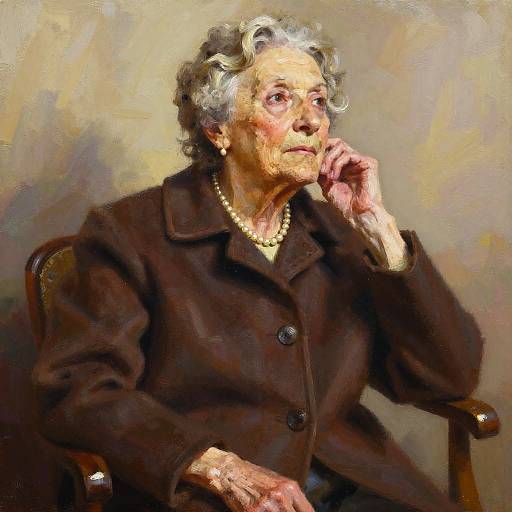 Painterly Portrait of Elegant Elderly Woman