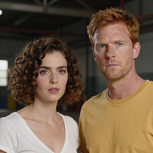 Intense Couple in Industrial Setting