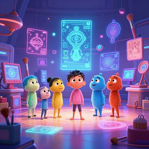 Pixar AI Futuristic Animation Scene