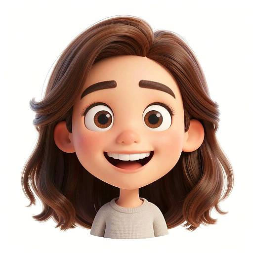 Cheerful Caricature of Smiling Woman