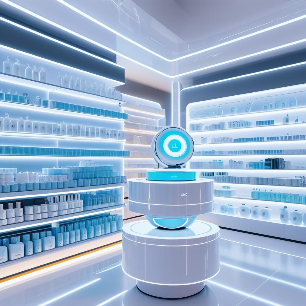 Futuristic Retail: Robot Arm and Skincare