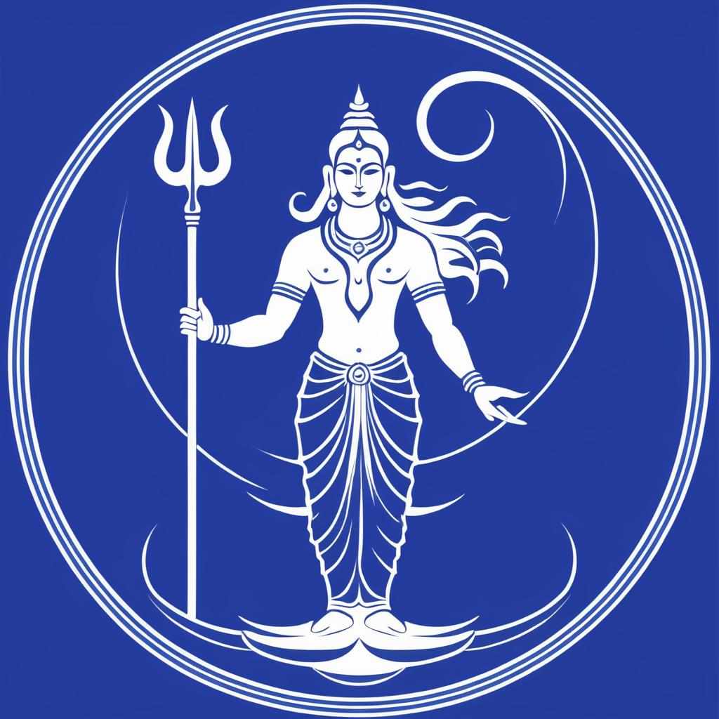 Minimalistic Outline of Lord Shiva