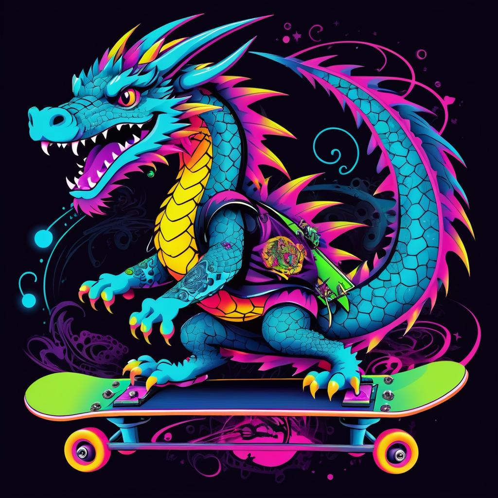 Punk Dragon Skateboarding Graphic Design