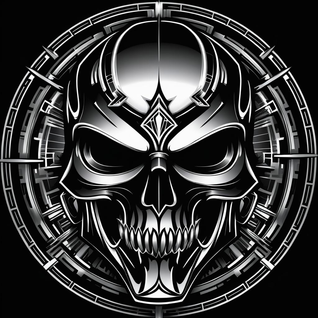 Bold Cyberpunk Skull Design of Greed