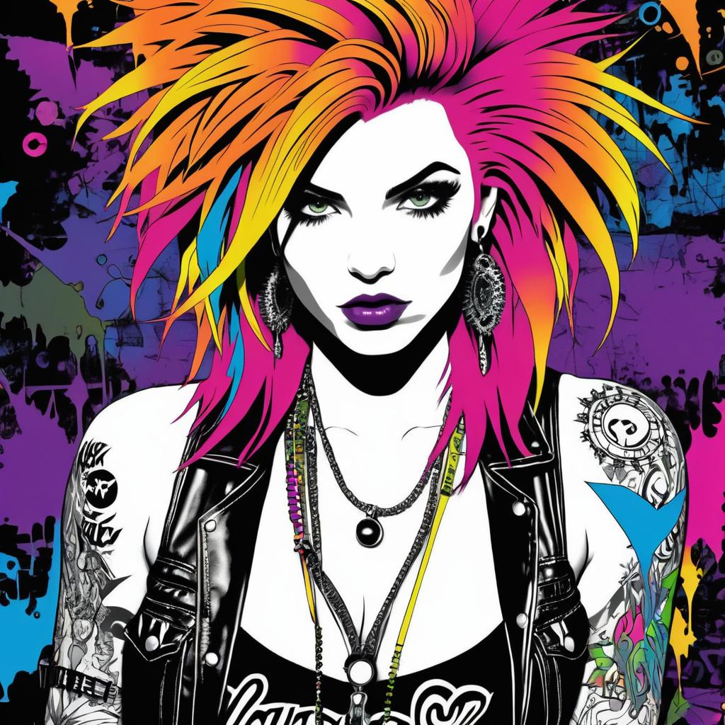 Punk Rock Musician Coloring Page Art