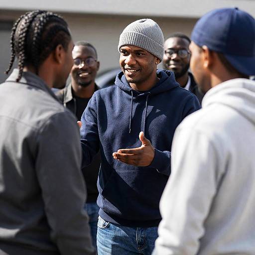 Urban Outdoor Gathering of Friends