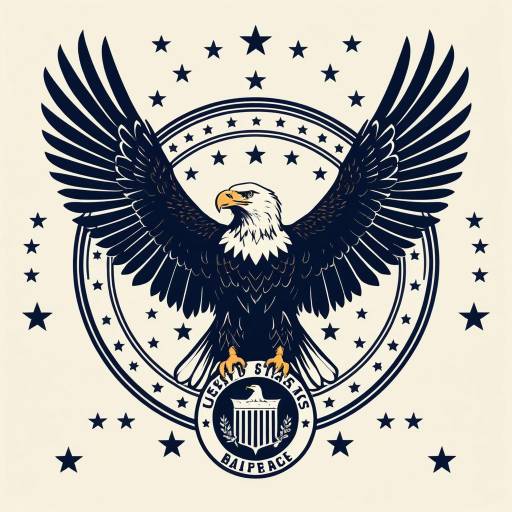 Vintage Bald Eagle Emblem with Stars