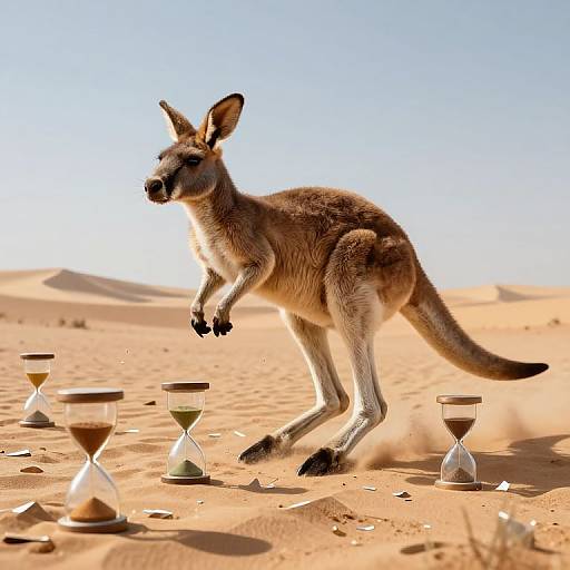 Clockwork Kangaroo in Hourglass Desert