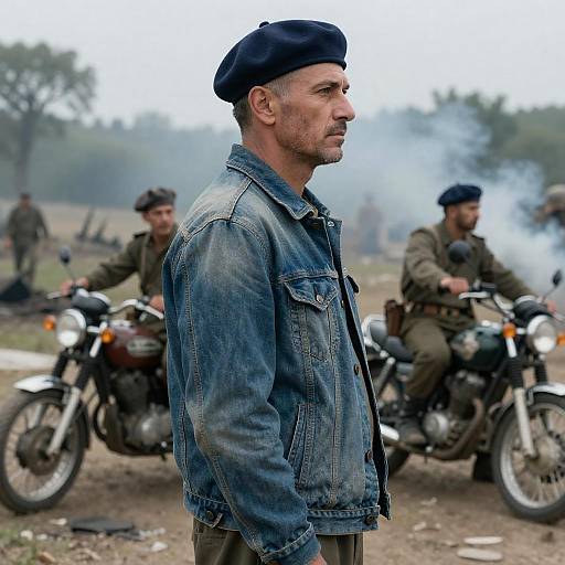 Battlefield Portrait of Men in Denim