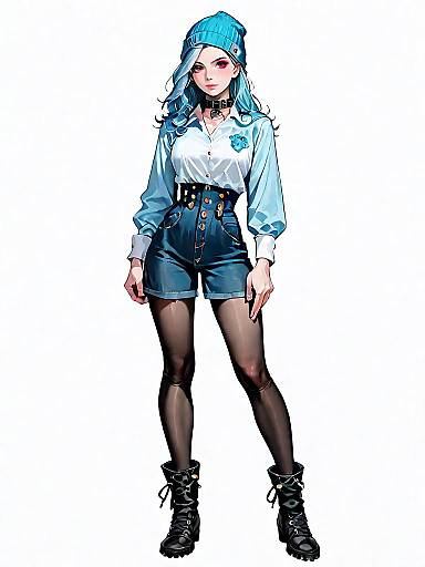 Stylish Woman in Casual Chambray Dress